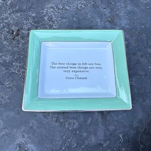 Gumps’s of San Francisco trinket tray with Coco Chanel quote